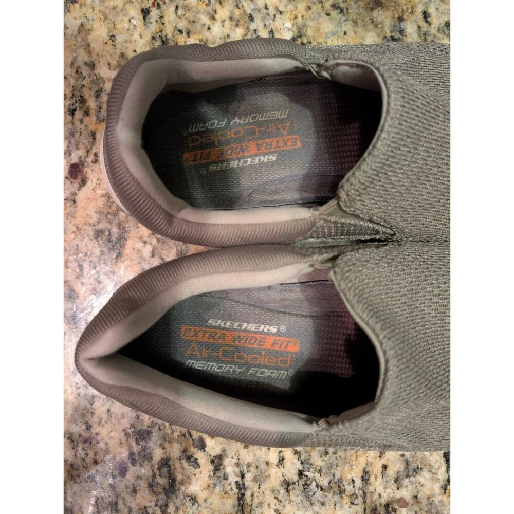 Skechers 65086 Expected Gomel Slip On Shoes Men's 11 Taupe Gray Relaxed Fit